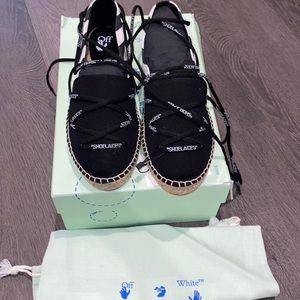 Off-White
diagonal stripe tie espadrilles